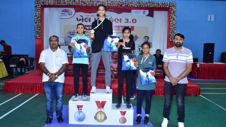 ખેલમહાકુંભ ૩.૦ અંતર્ગત જામનગર ખાતે યોજાઈ રહેલ રાજ્યકક્ષા ફેન્સીંગ સ્પર્ધામાં અં.૧૪ બહેનોની ફાઈનલ સંપન્ન